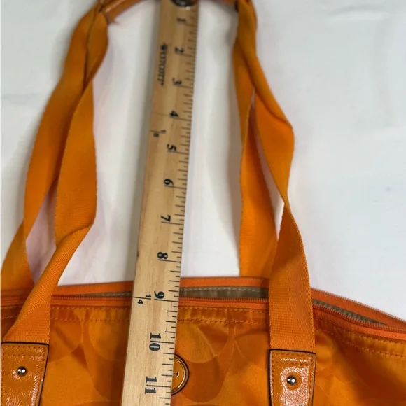 COACH Large Citrine Getaway Travel Weekender Tote + Cosmetic Bag Yellow Beach - Picture 5 of 7